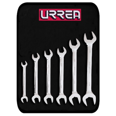 Urrea Full polished open-end wrenches set (6 pieces), metric 30000R
